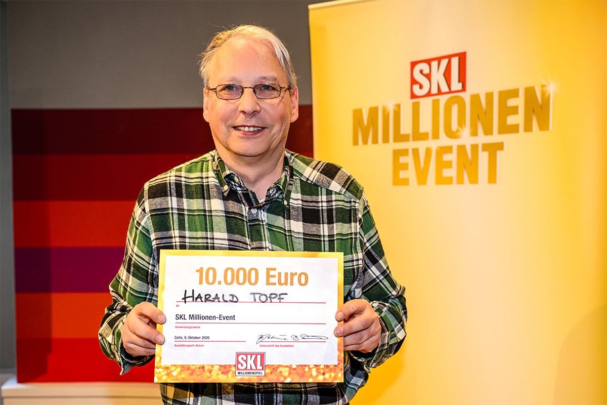 Glöckle-Mitspieler Harald Topf gewinnt 10.000 € beim SKL Millionen-Event