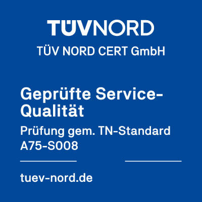 TÜV Nord zeichnet den NKL Peters Kundenservice mit dem Zertifikat für geprüfte Service-Qualität aus.