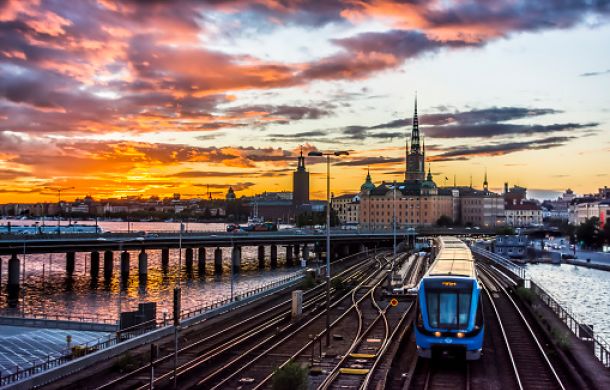 Mit dem Nachtzug durch Europa. Bahnstrecke in Schweden