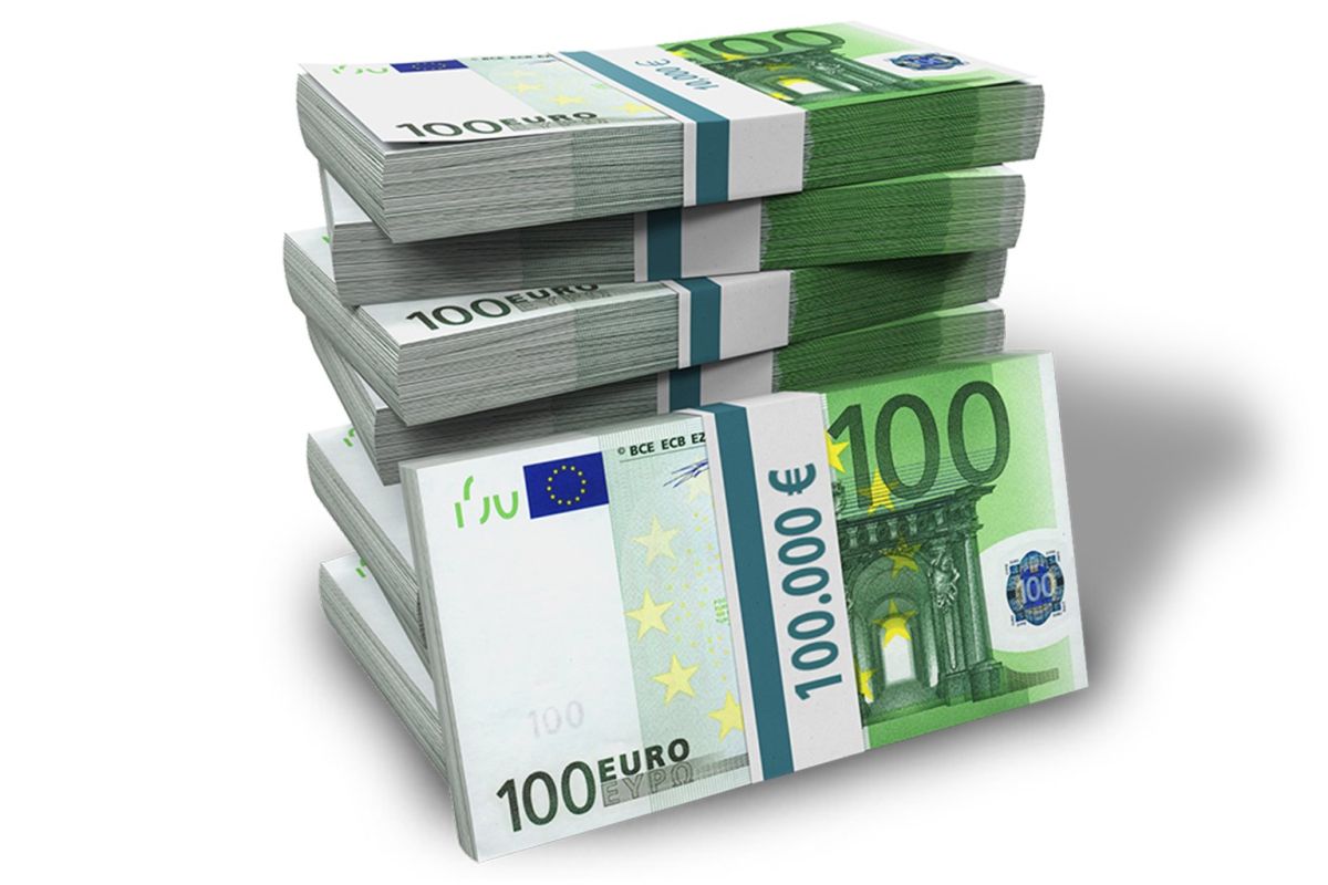 Hunderte von Euro-Banknoten