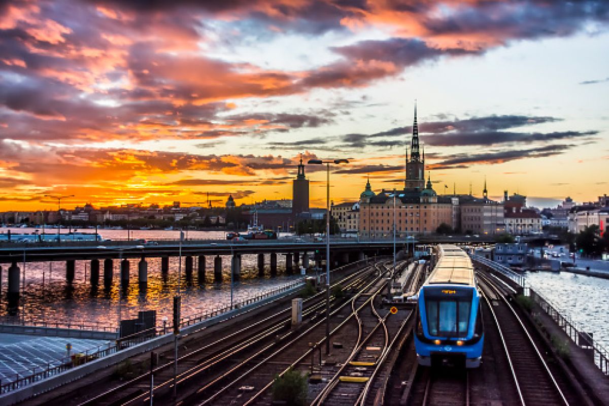 Mit dem Nachtzug durch Europa. Bahnstrecke in Schweden