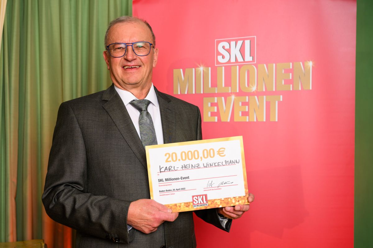 SKL Millionen Event Gewinner Herr Winkelmann mit 20.000 Euro